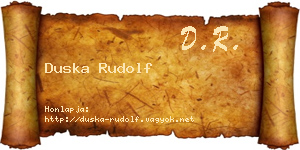 Duska Rudolf névjegykártya